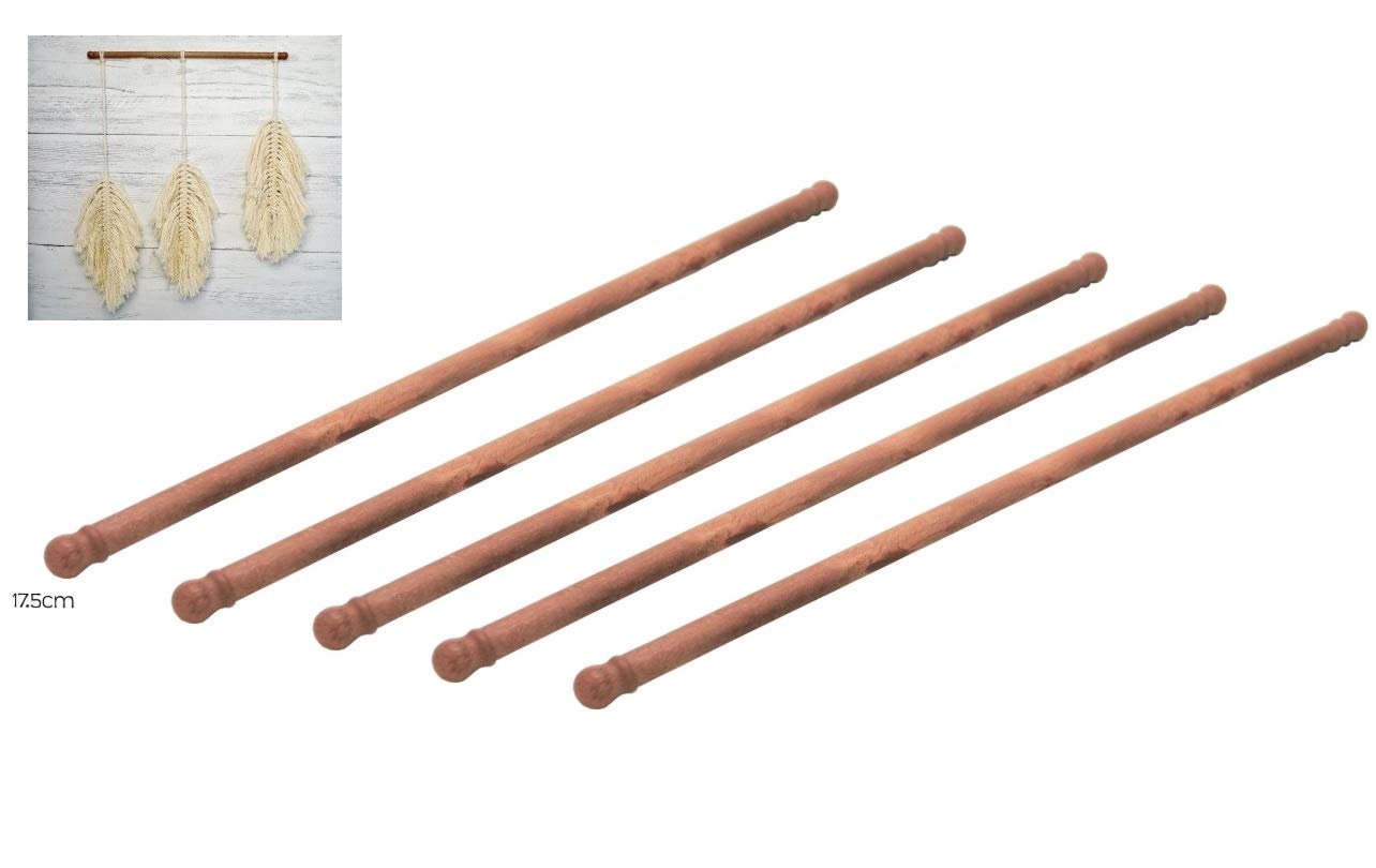 Linic Proops Set Of 5 Macrame Craft Scroll Dowels Rods Sticks 17.5Cm, Wall Hangings, Tapestries, Weaving. (S7810) Free Uk Postage