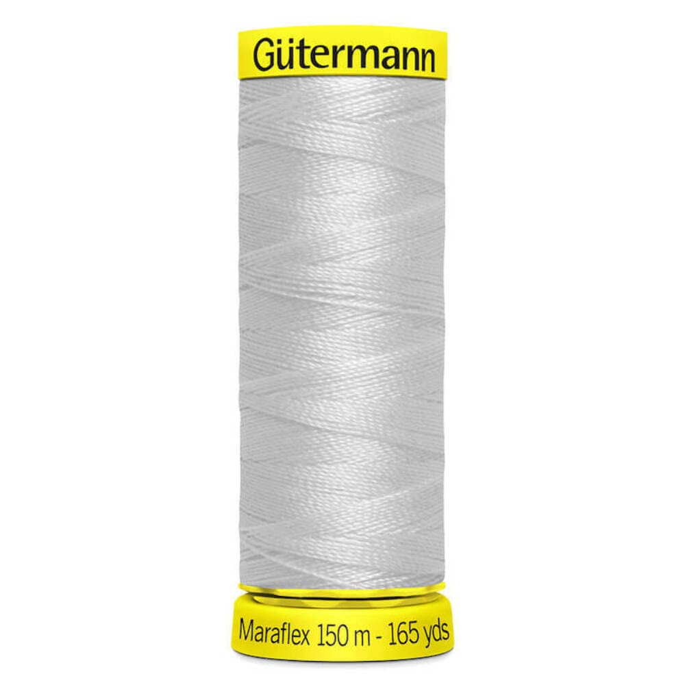 Gutermann Maraflex Elastic Stretch Sewing Thread - 150m Spool - 8 Light Grey