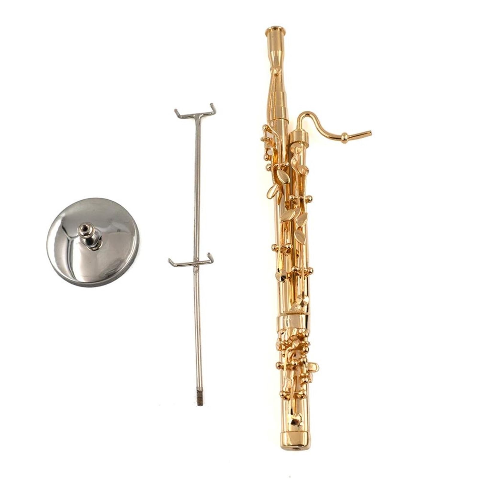 Model Mini Instrumentu Muzycznego 10 Cm/15 Cm Miniaturowy Miedziany Model Fagotu Ze Wsparciem Mini Instrument Muzyczny Dekoracje Domu(10cm)