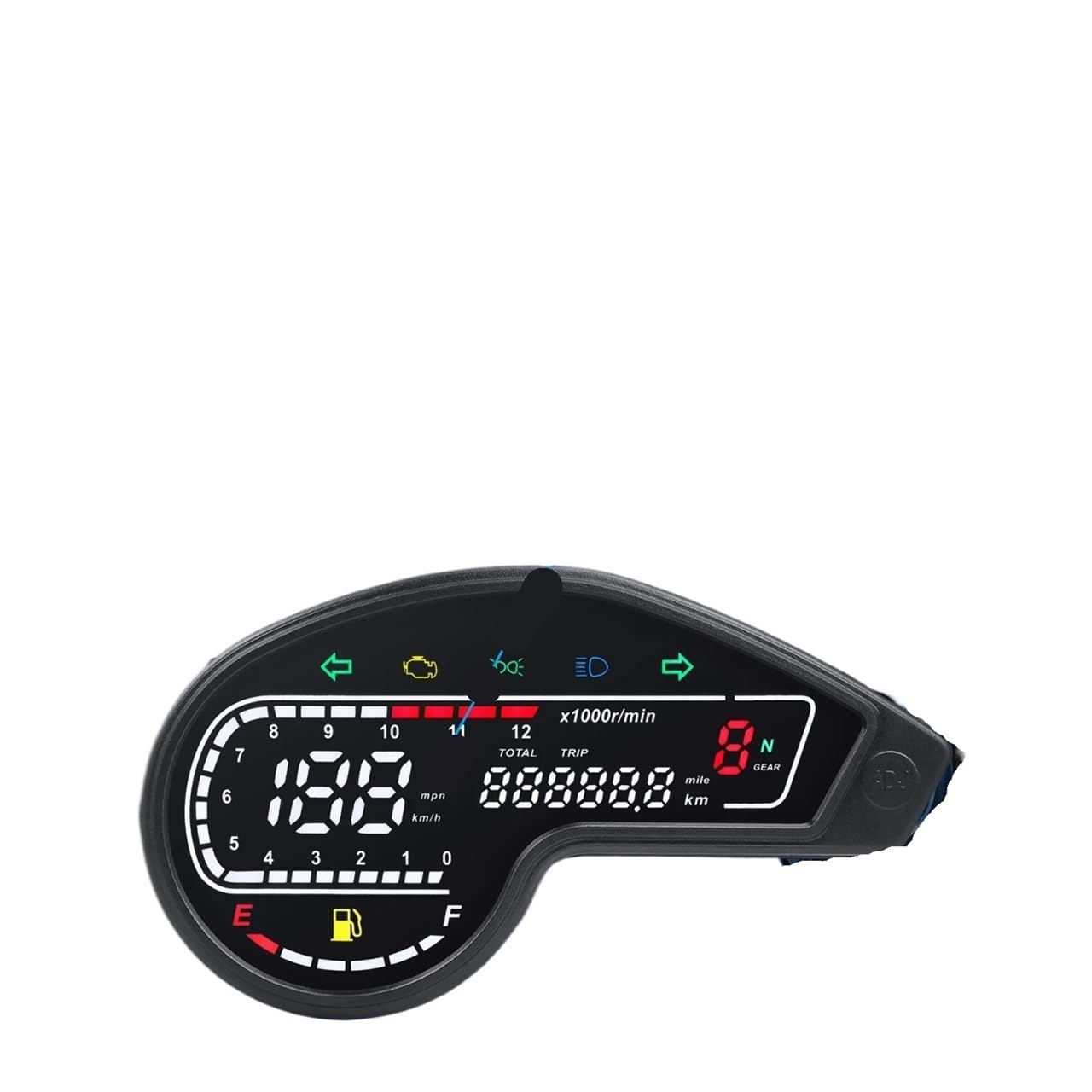 Drehzahlmesser 12V Universal Motorrad Digitaler Drehzahlmesser Außenborder 12000rpm Tacho Dashboard Mit Licht