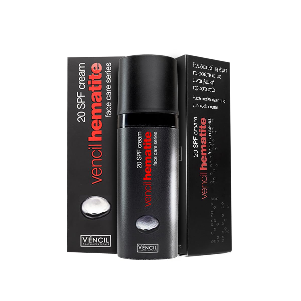 VencilHematite Cream SPF20 – A daily face moisturizer and sunscreen protection. It is enriched with Vitamin C + Vitamin E + Olive oil + Aleo vera + Panthenol (30ml)