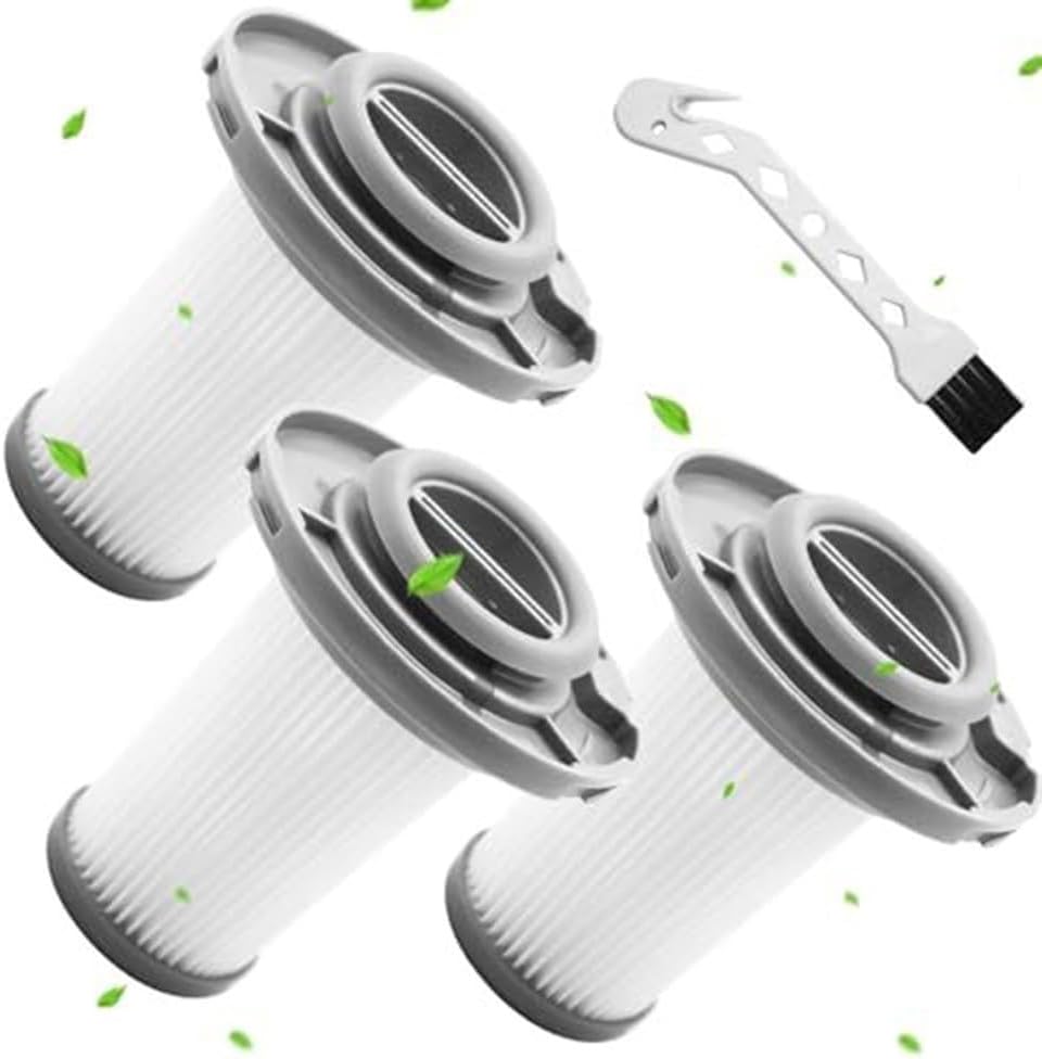 Set of 3 Washable Replacement Filters for ZR009005, Compatible with 8.60 Vacuums, ABS Filtration Kit Includes Bonus Brush