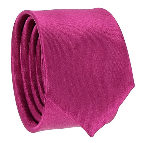 Cravate Fine Violet fushia - Cravate Homme Coupe Slim Moderne - 5cm à la Pointe - Couleur Unie - Accessoire Chemise pour Mariage, Cérémonie