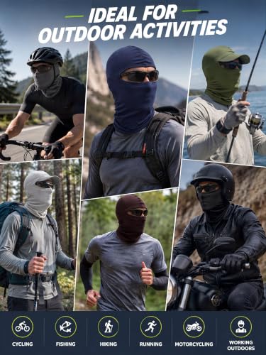 Image of SATINIOR 6 Pcs Ski Mask Cover Balaclava Full Face Mask Summer Face Cover UV Windproof Balaclava for Men Women Outdoor Sports
