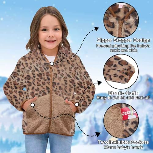 Image of Toddler Girls Boys Fleece Hoody Jacket Zip Up Teddy Coat Warm Winter Outwear