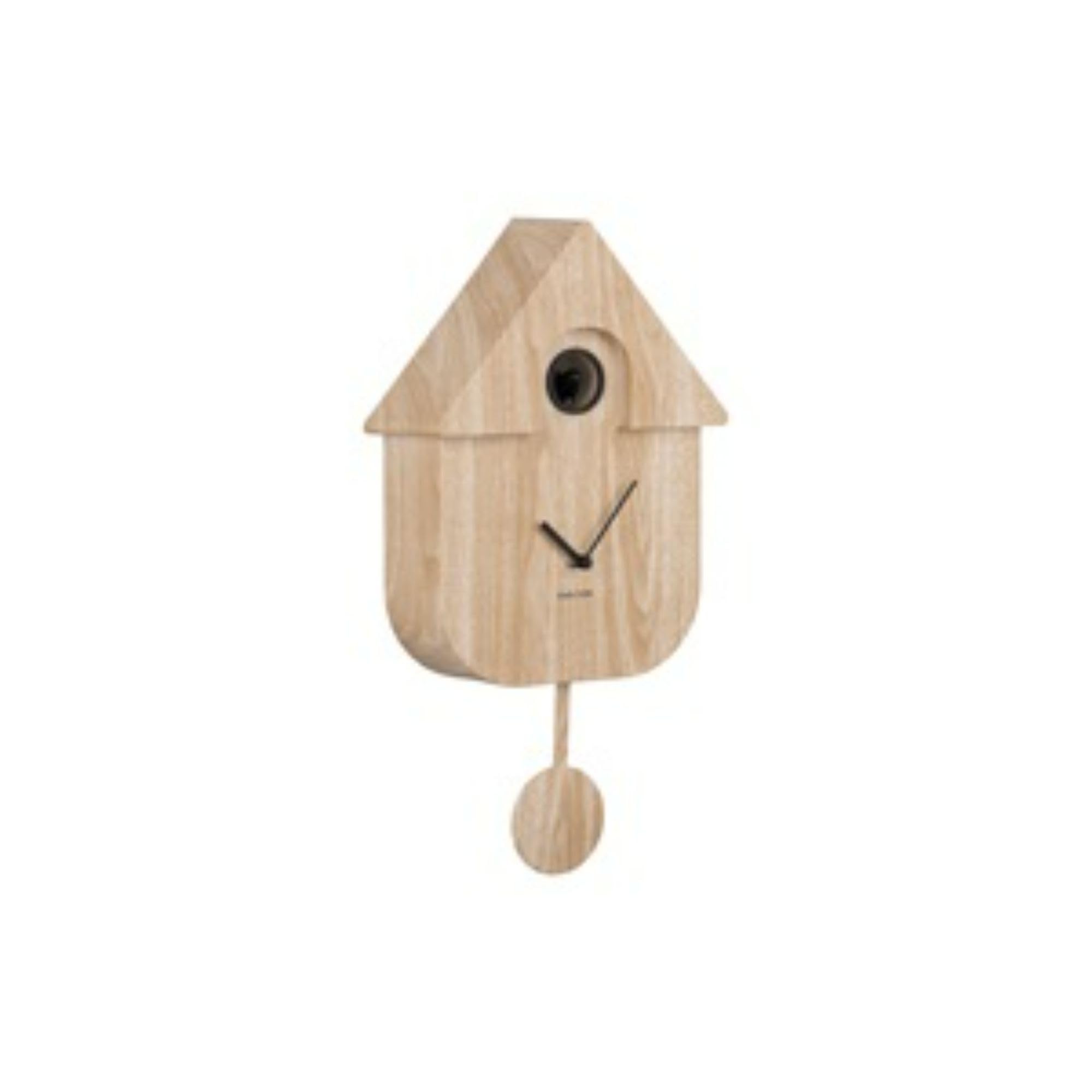 Cuckoo Modern Wall Clock Light Wood