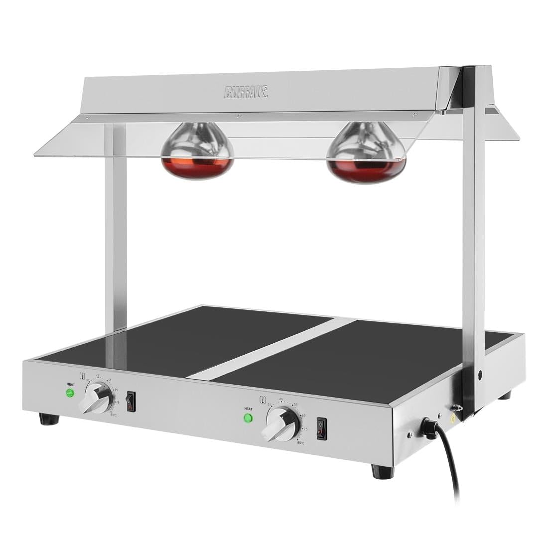 Réchaud Buffalo HT760 en acier inoxydable et verre pour buffet
