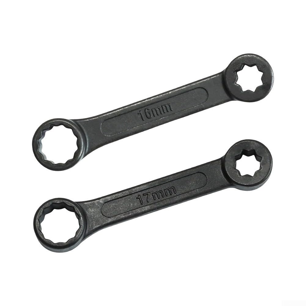 Juego de llaves tubulares de 16 mm y 17 mm con ángulo especial para Mercedes-Benz W140 W210 W202 W126 W124 herramientas de acero para herramientas, color negro