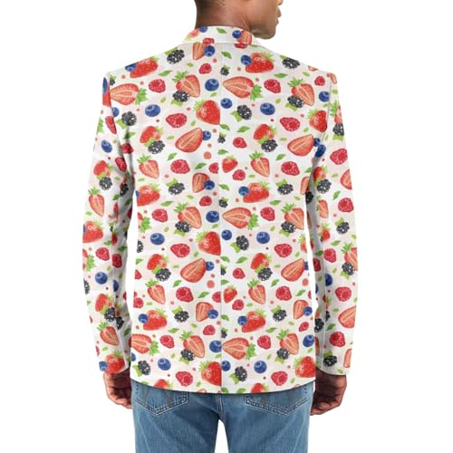 JooMeryer Mens Fruit Lemon Strawberry Blazer Long Sleeve One Button Notched Lapel Business Suit Jacket2
