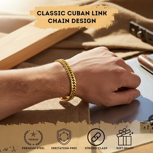Pulsera de eslabones cubanos acero inoxidable para hombre miniatura 7