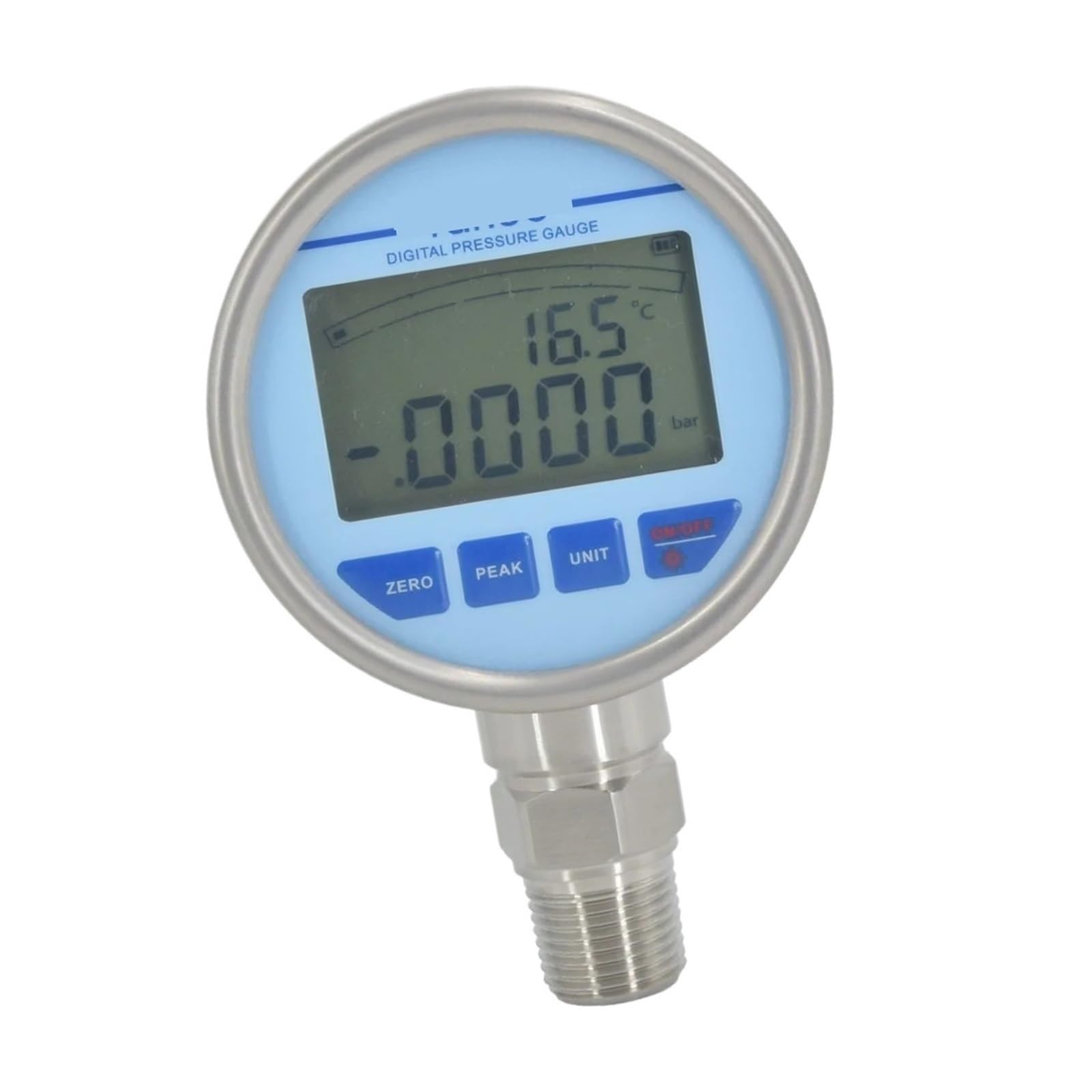 Edelstahl-Manometer, 80 mm, batteriebetrieben, for Öl, Luft, Wasser, präzises digitales Manometer(0-6Mpa)