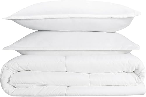 Miniatura 7 de SERTA Simply Clean - Juego de edredón de 3 piezas, hipoalergénico, ultra suave, tamaño matrimonialqueen, color blanco
