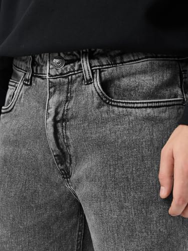 Image of The Souled Store Baggy-Fit Denim: Men and Boys Zip Fly Washed Cotton Spandex Lightweight Durable Everyday Streetwear Baggy Fit Jeans