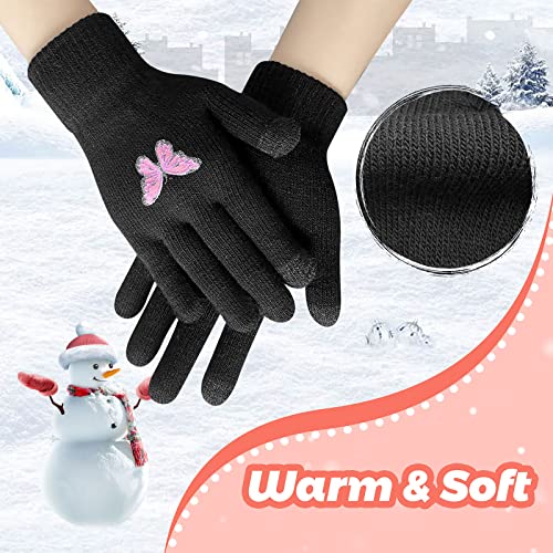 GSAFEME Kids Winter Gloves with Touch Screen Full Finger Thermal Half Finger Magic Stretch Knit Mittens for Girls and Boys2