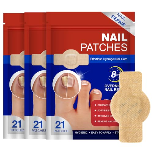3 Pack Toenail Care Patches, Nail Patches for Thick &amp; Discolored Nails, Nail Conditioning Formula, Self-Adhesive Nail Care Stickers, 21 Patches
