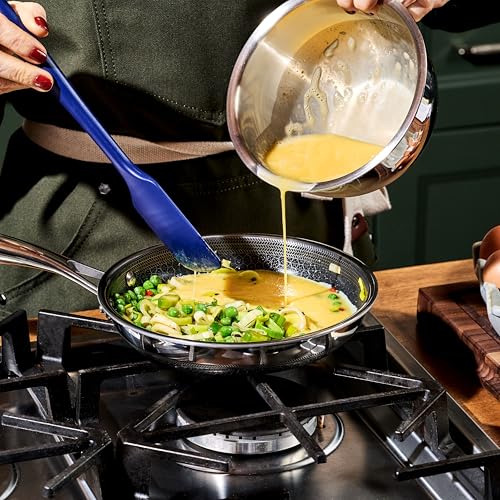 HexClad Hybrid Nonstick 8-Inch Frying Pan, Stay-Cool Handle, Dishwasher-Friendly, Oven-Safe Up to 900°F, Induction Ready, Compatible with All Cooktops