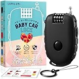 LumiLumi ベビーカーロック 盗難防止 ワイヤーロック ダイヤル式 ベビーカー 旅行 巻き取り式 鍵 チェーン ブラック