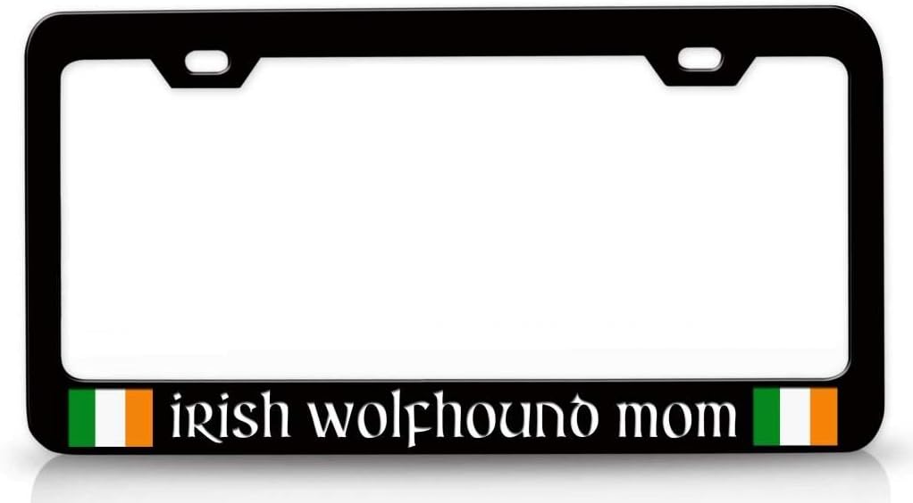 Irish Wolfhound MOM Ireland Irish Metal Car SUV Truck License Plate Frame Bl b80