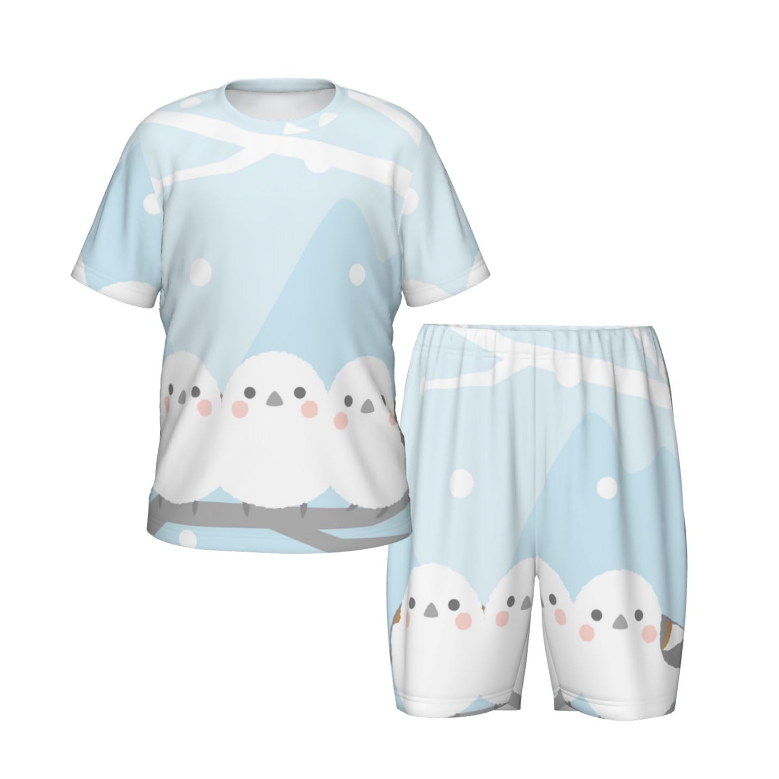 Amazon.co.jp: パジャマ キッズ シマエナガ 鳥柄 半袖 上下セット 
