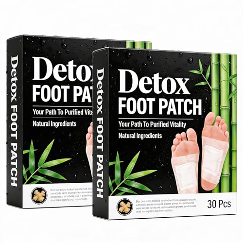 Image of (PACK OF 2) Detox Foot patches 60 pads, Cleansing Toxin Remover Foot Pads, Pain Relief,Stress Relief Sleep Patch for Detoxification, For Men & Women