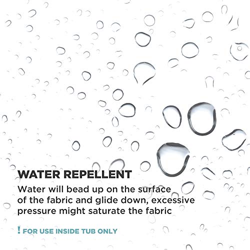 Maytex Water Repellent Fabric Shower Liner With Weighted Hem, White, 70 X 72 Inches #TOP4