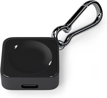 Premium Style AppleWatch 対応 カラビナ付 コンパクト ポータブル 充電器 (ブラック) : 家電＆カメラ