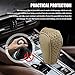 HQRNYP Car Gear Shift Cover, Shift Knob Cover, Leather Automotive Stick Shifting Handle Knobs Protector, Auto Decoration Accessories Anti-Slip Handbrake Shifter Cover for Car SUV Truck