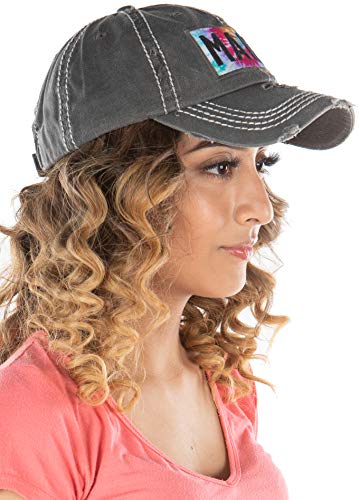 Image of Funky Junque Womens Baseball Cap Distressed Vintage Unconstructed Embroidered Dad Hat