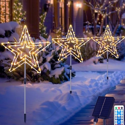 Joysing Solar Weihnachtsbeleuchtung Außen Stern 3 Stück...