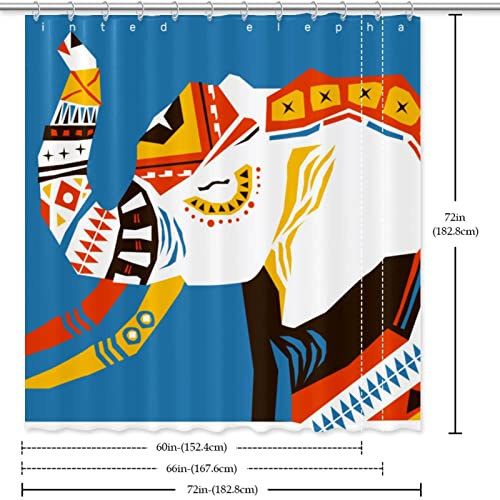 Rideau de douche éléphant abstrait grand format 168x183cm textile imperméable