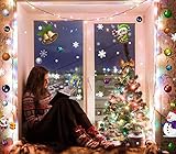 MEGAPACK más de 100 Vinilos individuales reposicionable fácil aplicación DOBLE VISION | Pegatinas navidad ventanas | Adornos Navidad, navideños, estrellas, elfo, muñeco nieve, bolas, campanas, regalos