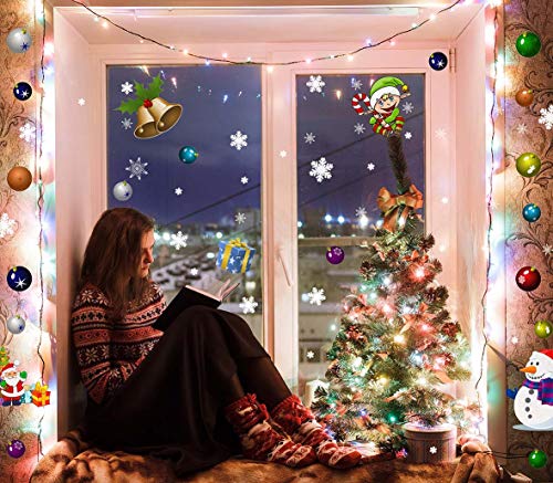 MEGAPACK más de 100 Vinilos individuales pegatina reposicionable de fácil aplicación DOBLE VISION. Adornos Navidad, navideños, estrellas, elfo, muñeco nieve, bolas Navidad, campanas, regalos, etc