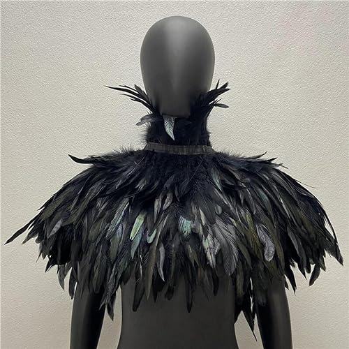 Shoulder Wrap Feather Shrug Shawl Cape Gothic Style Artificial Feather Shawl Feather Cape Shawl for Roles Play3