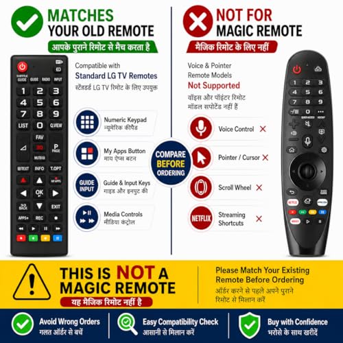 Image of Replacement Remote Compatible with LG Smart TV | Universal Remote for LG LED OLED WebOS TVs (32 /43 /50 /55 Inch) | No Setup Required