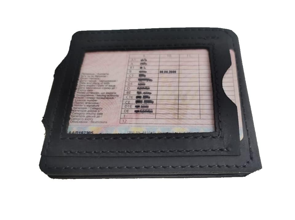 GE MARK Mens Leather Wallet with Money Clip - ID Window or Coin Pocket - Slim Bifold RFID Blocking - Genuine Thin Minimalist - Gift Idea (Black2)