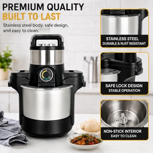Machacadora de alimentos de 6 litros y batidora eléctrica de ñame de 1600W 6