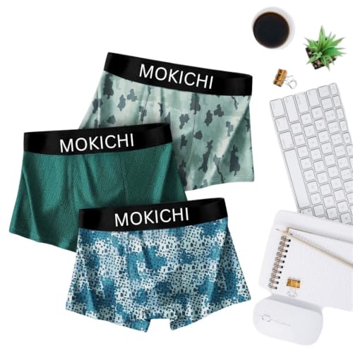 Image of Men's Microfiber Printed Boxer Briefs for Men | Ultra Soft Breathable Stretch Trunks | Moisture Wicking Comfort Fit Innerwear | Elastic Waistband | Assorted Prints | Pack of 3