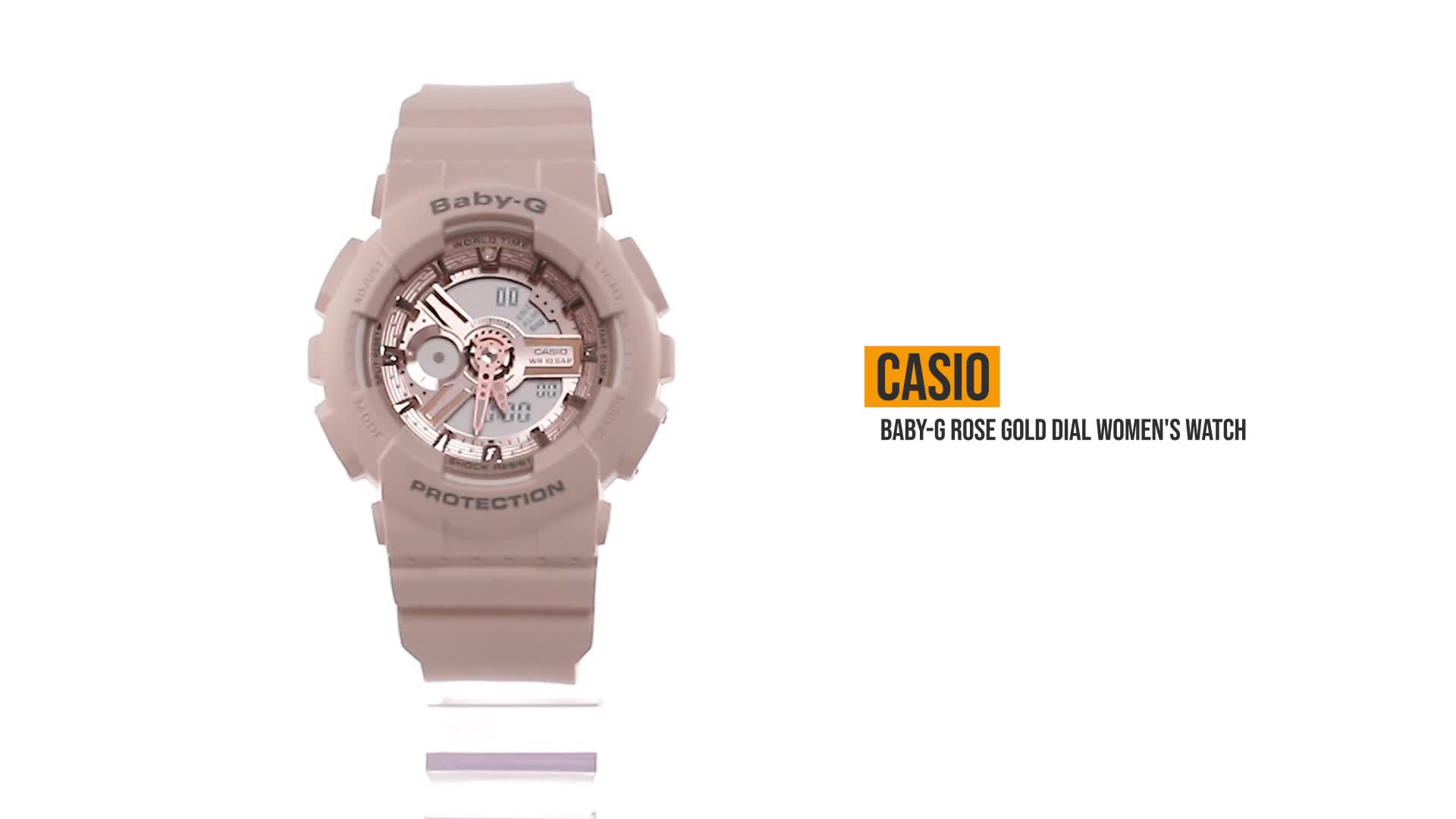 Casio Baby-g Analog-Digital Rose Gold Dial Women's Watch-BA-110CP