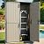 Patiowell 50 cu.ft Plastic Outdoor Storage Shed, Lockable Waterproof Resin Storage Cabinet Vertical Storage Shed for Garden Tools, Garbage Cans, Pool Supplies, Beige
