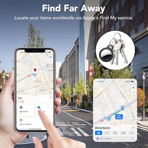 Image of Air Tracker Tags-4 Pack, 2026 New [Apple MFi Certified], Bluetooth Tracker Work with Apple Find My (iOS Only), Replaceable Battery Last 2 Years, IP68 Waterproof Item Finder for Luggage /Key /Suitcase