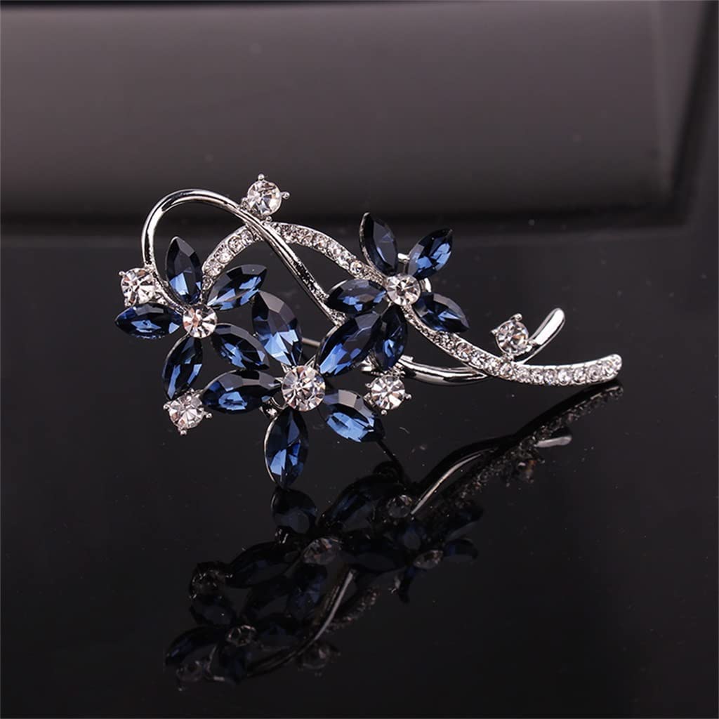 Spilla da Donna in Lega di Zinco Blu, per Giacca, Festa di Nozze, Regalo, Cardigan, Abito, Accessori Decorativi,Blue 6.5cm*3.3cm
