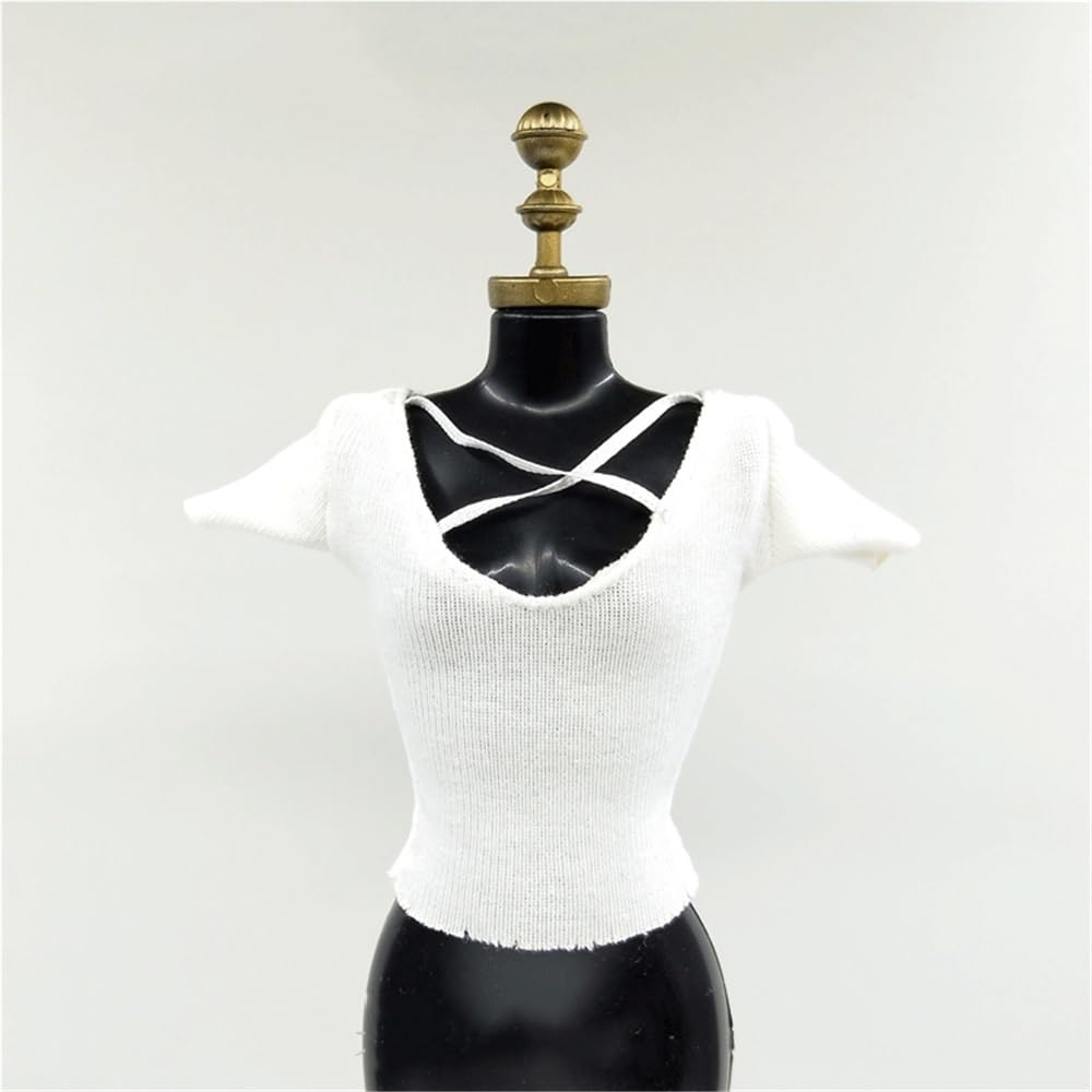 T-shirt en tricot pour figurine flexible 1/6 sans plis