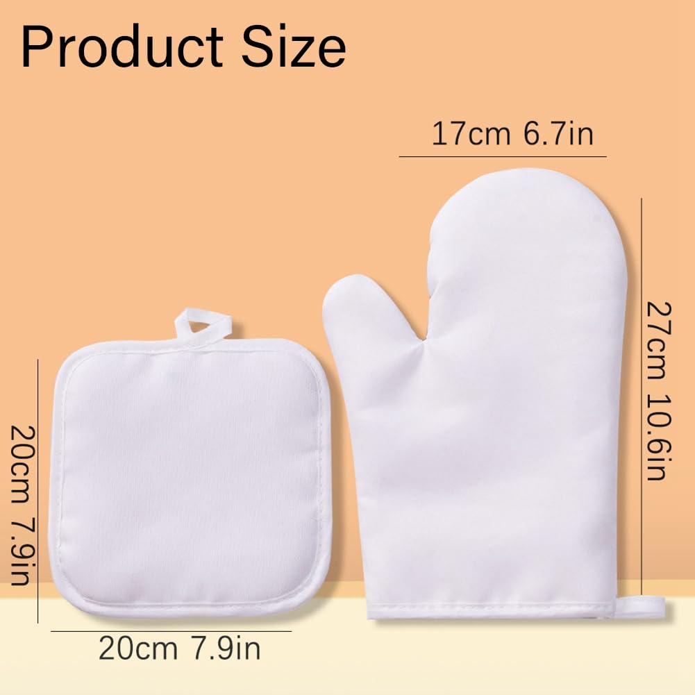 TsoLay Set di Forno Vergini di Sublimazione e Tampone di Vaso Vergine di Sublimazione per Accessori da Sala da Pranzo Cucina Fai da te 4 Pezzi