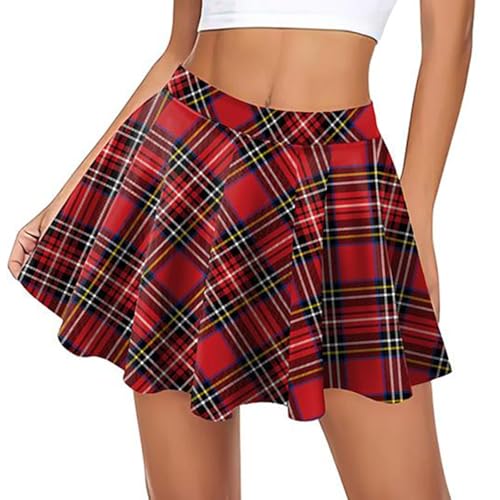 Saia feminina elegante para mulheres mini saia sexy franzido xadrez corte alto 2024 modelagem regula