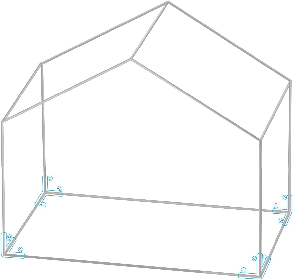 Aoneky 1 3/8'' Corner Canopy Fitting Couplers Kit - Frame Carport Connectors (4pcs 3 Way Fittings)