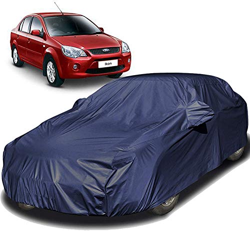 Image of Autofact Car Body Cover Compatible for Ford Ikon with Mirror Pockets (Navy Blue)