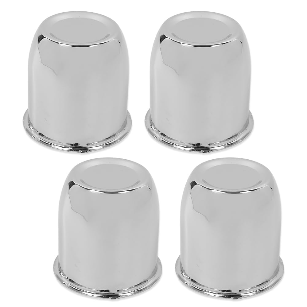 RC Auto 4 Chrome Push-Through Center Caps For 3.18" Rims – Black Emblem, Push Mount