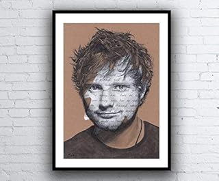Ed Sheeran Portrait Drawing with Thinking Out Loud lyrics - art print A5 A4 A3 sizes poster artwork signed giclee