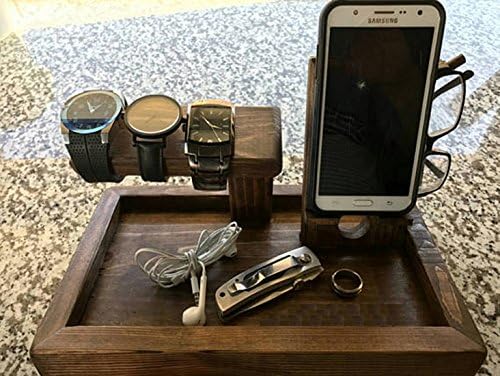Nightstand Organizer, watch holder, and other pocket stuff organizer - The Gentleman's Catch All Hybrid -the Wingman