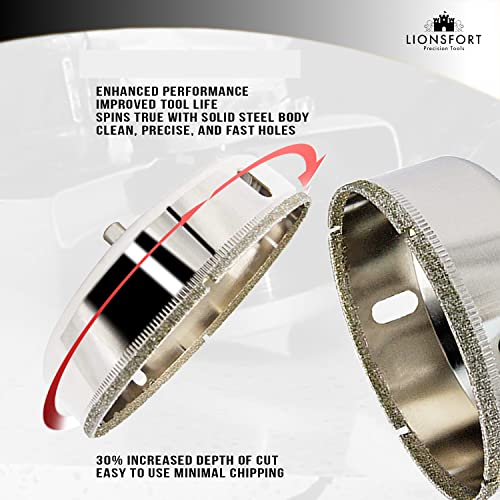 image for LIONSFORT 4 1/2 Inch Diamond Hole Saw for Ceramic Porcelain Glass Tile